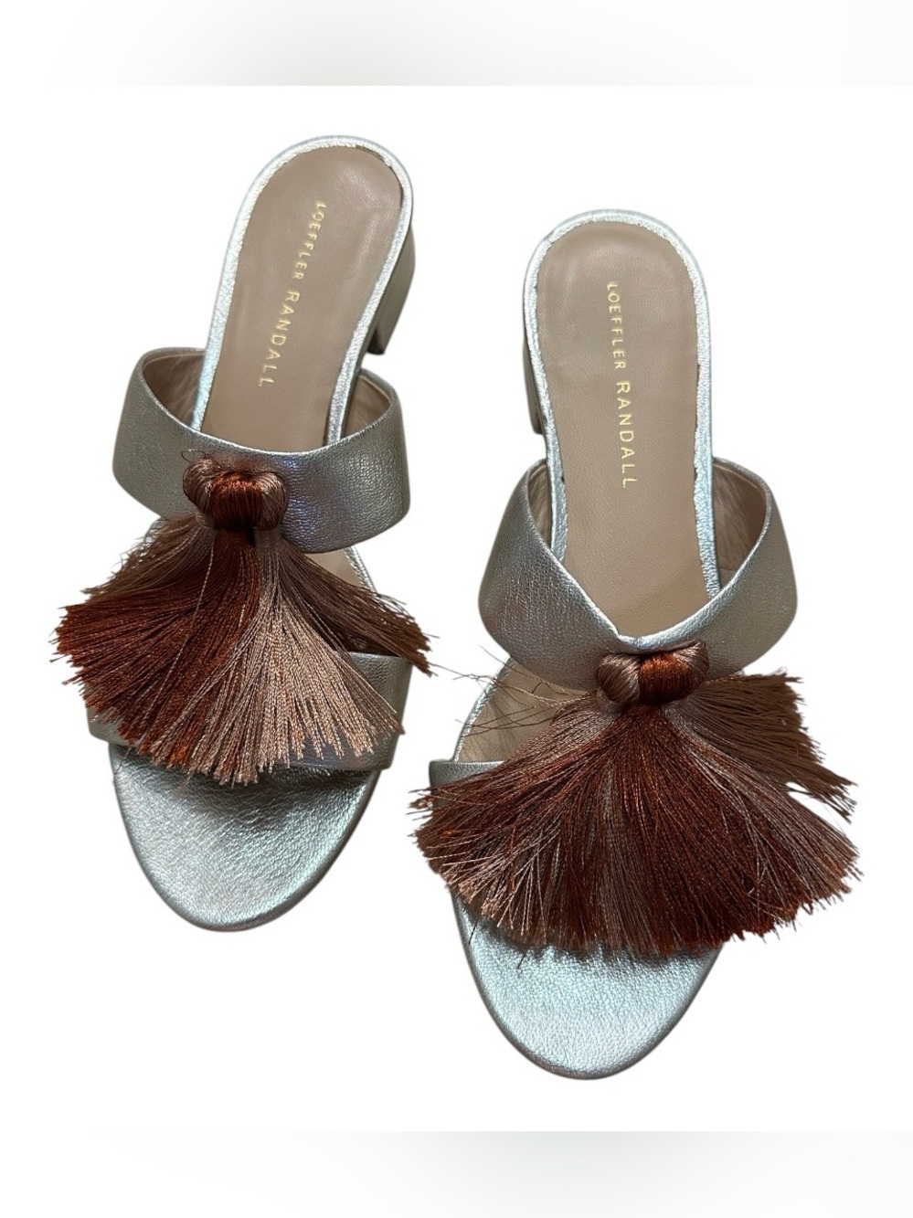 Loeffler Randall Silver Tassel Sandal 7